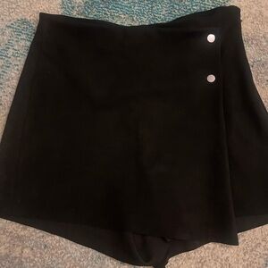 ZARA Black Skort with Button Detail